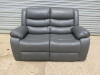 Roma 'Chicago' Grey Premium Aire Leather 2 Seater Recliner Sofa. Size H96 x W149 x D84cm. Boxed/New, RRP &pound;699.00 - 2
