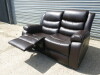 Set of 2 Roma 'Chicago' Brown Premium Aire Leather 2 Seater Recliner Sofa & 1 Seater Recliner Chair. Size H96 x W149 & W102 x D84cm. Boxed/New, RRP &pound;1119.00 - 4