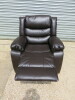 Set of 2 Roma 'Chicago' Brown Premium Aire Leather 2 Seater Recliner Sofa & 1 Seater Recliner Chair. Size H96 x W149 & W102 x D84cm. Boxed/New, RRP &pound;1119.00 - 9