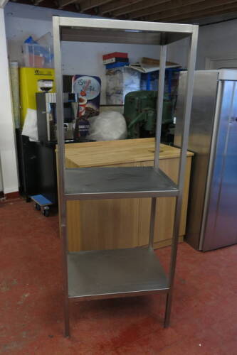 3 Tier Stainless Steel Shelving Unit, Size H193cm x W72cm xD54cm