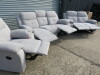 Set of 3 Caro 'Dakota' Silver Fabric Reclining Sofas to Include: 3 Seater, Size H96 x W205 x D85cm, 2 Seater, Size H96 x W150 x D85cm & Single Seater, Size H96 x W95 x D85cm. Boxed/New, RRP &pound;2324.00 - 9