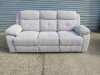 Set of 3 Caro 'Dakota' Silver Fabric Reclining Sofas to Include: 3 Seater, Size H96 x W205 x D85cm, 2 Seater, Size H96 x W150 x D85cm & Single Seater, Size H96 x W95 x D85cm. Boxed/New, RRP &pound;2324.00 - 10