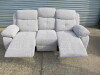 Set of 3 Caro 'Dakota' Silver Fabric Reclining Sofas to Include: 3 Seater, Size H96 x W205 x D85cm, 2 Seater, Size H96 x W150 x D85cm & Single Seater, Size H96 x W95 x D85cm. Boxed/New, RRP &pound;2324.00 - 11
