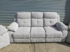 Set of 3 Caro 'Dakota' Silver Fabric Reclining Sofas to Include: 3 Seater, Size H96 x W205 x D85cm, 2 Seater, Size H96 x W150 x D85cm & Single Seater, Size H96 x W95 x D85cm. Boxed/New, RRP &pound;2324.00 - 5