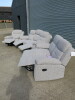 Set of 3 Caro 'Dakota' Silver Fabric Reclining Sofas to Include: 3 Seater, Size H96 x W205 x D85cm, 2 Seater, Size H96 x W150 x D85cm & Single Seater, Size H96 x W95 x D85cm. Boxed/New, RRP &pound;2324.00 - 10