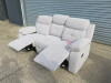 Set of 3 Caro 'Dakota' Silver Fabric Reclining Sofas to Include: 3 Seater, Size H96 x W205 x D85cm, 2 Seater, Size H96 x W150 x D85cm & Single Seater, Size H96 x W95 x D85cm. Boxed/New, RRP &pound;2324.00 - 14