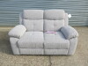 Set of 3 Caro 'Dakota' Silver Fabric Reclining Sofas to Include: 3 Seater, Size H96 x W205 x D85cm, 2 Seater, Size H96 x W150 x D85cm & Single Seater, Size H96 x W95 x D85cm. Boxed/New, RRP &pound;2324.00 - 15