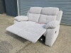 Set of 3 Caro 'Dakota' Silver Fabric Reclining Sofas to Include: 3 Seater, Size H96 x W205 x D85cm, 2 Seater, Size H96 x W150 x D85cm & Single Seater, Size H96 x W95 x D85cm. Boxed/New, RRP &pound;2324.00 - 17