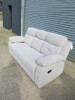 Set of 3 Caro 'Dakota' Silver Fabric Reclining Sofas to Include: 3 Seater, Size H96 x W205 x D85cm, 2 Seater, Size H96 x W150 x D85cm & Single Seater, Size H96 x W95 x D85cm. Boxed/New, RRP &pound;2324.00 - 14