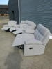 Set of 3 Caro 'Dakota' Silver Fabric Reclining Sofas to Include: 3 Seater, Size H96 x W205 x D85cm, 2 Seater, Size H96 x W150 x D85cm & Single Seater, Size H96 x W95 x D85cm. Boxed/New, RRP &pound;2324.00 - 10
