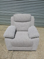 Caro 'Dakota' Grey Fabric Reclining Single Seater Chair, Size H96 x W95 x D85cm. Boxed/New, RRP &pound;520.00