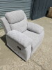 Caro 'Dakota' Grey Fabric Reclining Single Seater Chair, Size H96 x W95 x D85cm. Boxed/New, RRP &pound;520.00 - 2