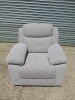 Caro 'Dakota' Grey Fabric Reclining Single Seater Chair, Size H96 x W95 x D85cm. Boxed/New, RRP &pound;520.00