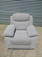Caro 'Dakota' Grey Fabric Reclining Single Seater Chair, Size H96 x W95 x D85cm. Boxed/New, RRP &pound;520.00