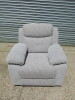 Caro 'Dakota' Grey Fabric Reclining Single Seater Chair, Size H96 x W95 x D85cm. Boxed/New, RRP &pound;520.00