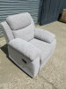 Caro 'Dakota' Grey Fabric Reclining Single Seater Chair, Size H96 x W95 x D85cm. Boxed/New, RRP &pound;520.00 - 2