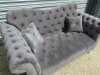Dior 'Elegance' 2 Seater Button Back Sofa, Upholstered in Grey Velvet Fabric with Stud Detail & Soft Fibre Filled Back Cushions. Size H90 x W170 x D90cm. Boxed/New, RRP &pound;1050.00 - 5