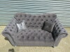 Dior 'Elegance' 2 Seater Button Back Sofa, Upholstered in Grey Velvet Fabric with Stud Detail & Soft Fibre Filled Back Cushions. Size H90 x W170 x D90cm. Boxed/New, RRP &pound;1050.00 - 3