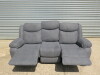 Grey Fabric 3 Seater Reclining Sofa, Size H96 x W205 x D85cm. Ex Display/New. - 3