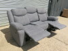 Grey Fabric 3 Seater Reclining Sofa, Size H96 x W205 x D85cm. Ex Display/New. - 4