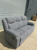 Grey Fabric 3 Seater Reclining Sofa, Size H96 x W205 x D85cm. Ex Display/New. - 5