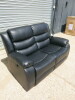 Chicago Black Premium Aire Leather 2 Seater Twin Power Recliner Sofa. Size H96 x W145 x D84cm. New/Ex Display, RRP &pound;699.00 - 4