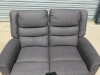 Parma Loveseat Grey Fabric 2 Seater Recliner Sofa. Size H96 x W135 x D80cm. Ex Display. Note: small tear to fabric on cushion back. - 3