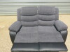 Chicago Grey Fabric & Black Premium Aire Leather 2 Seater Recliner Sofa. Size H96 x W145 x D84cm. New/Ex Display. RRP &pound;699.00. NOTE: scuff to corner. - 4