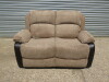 Woodstock Fabric & Brown Premium Aire Leather Reclining 2 Seater Sofa, Size H96 x W140 x D85cm. New/Ex Display. RRP &pound;699.00 - 4