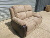 Woodstock Fabric & Brown Premium Aire Leather Reclining 2 Seater Sofa, Size H96 x W140 x D85cm. New/Ex Display. RRP &pound;699.00 - 5
