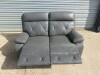 Grey Premium Aire Leather 2 Seater Recliner Sofa. Size H100 x W160 x D80cm. Ex Display. - 4