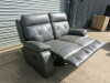 Grey Premium Aire Leather 2 Seater Recliner Sofa. Size H100 x W160 x D80cm. Ex Display. - 5