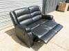 Black Premium Aire Leather 2 Seater Recliner Sofa. Size H100 x W145 x D94cm. Ex Display. - 5