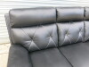 Black Premium Aire Leather 3 Seater Recliner Sofa with White Stitching Effect. H100 x W205 x D82cm. Ex Display. - 3
