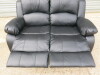 Black Premium Aire Leather Reclining 2 Seater Sofa, Size H96 x W150 x D85cm. Boxed/New, RRP &pound;699.00 - 5