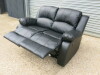 Black Premium Aire Leather Reclining 2 Seater Sofa, Size H96 x W150 x D85cm. Boxed/New, RRP &pound;699.00 - 4