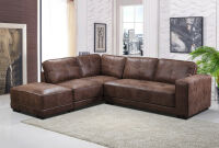 Toronto Large Tan Bonded Leather Left Hand Corner Sofa with Footstall. Size H84 x L265 x W230 x D82cm. Boxed/New, RRP £1420.00