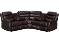 Roma 'Chicago' Brown Premium Aire Leather Recliner Corner Sofa with Armrests & Cup Holders. Size H100 x L200 x W200 x D90cm. Boxed/New, RRP £1399.00