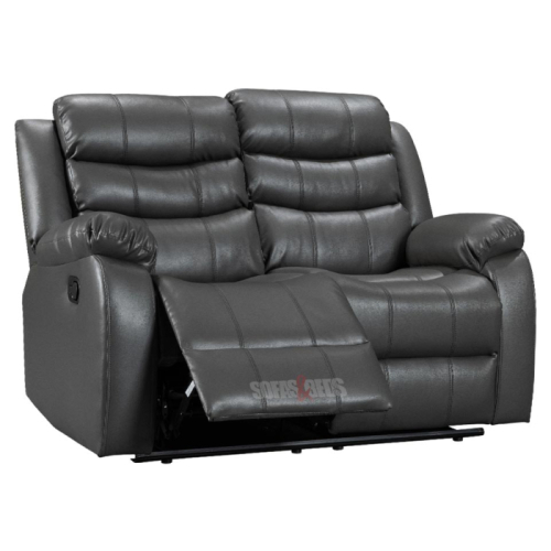 Roma 'Chicago' Grey Premium Aire Leather 2 Seater Recliner Sofa. Size H96 x W149 x D84cm. Boxed/New, RRP &pound;699.00