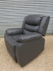 Roma 'Chicago' Grey Premium Aire Leather 1 Seater Recliner Chair. Size H96 x W102 x D84cm. Boxed/New, RRP &pound;520.00 - 2
