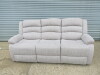Grey/Beige Fabric 3 Seater Reclining Sofa, Size H96 x W205 x D85cm. Ex Display/New.