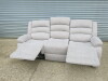 Grey/Beige Fabric 3 Seater Reclining Sofa, Size H96 x W205 x D85cm. Ex Display/New. - 3