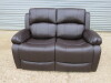 Woodstock Brown Premium Aire Leather 2 Seater Static Sofa, Size H96 x W149 x D84cm. New/Ex Display.