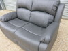 Woodstock Grey Premium Aire Leather 2 Seater Static Sofa, Size H96 x W149 x D84cm. New/Ex Display. - 3