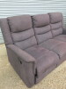 Parma Grey/Black Fabric 3 Seater Reclining Sofa, Size H96 x W205 x D85cm. Ex Display. NOTE: sofa requires stitching (As Viewed/Pictured). - 3