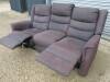 Parma Grey/Black Fabric 3 Seater Reclining Sofa, Size H96 x W205 x D85cm. Ex Display. NOTE: sofa requires stitching (As Viewed/Pictured). - 4