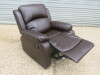 Woodstock Brown Premium Aire Leather Single Seater Recliner, Size H98 x W100 x D87cm. Boxed/New, RRP &pound;599.00 - 3