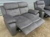 Caro 'Dakota' Charcoal Fabric Reclining 2 Seater Sofa, Size H96 x W150 x D85cm. Boxed/New. RRP &pound;699.00 - 2