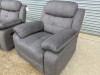 Set of 2 Caro 'Dakota' Charcoal Fabric Reclining Sofas to Include: 2 Seater, Size H96 x W150 x D85cm & Single Seater, Size H96 x W95 x D85cm. Boxed/New, RRP &pound;1220.00 - 3