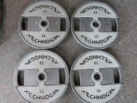 Set of 4 x 20kg Technogym Urethane Disc Weights.